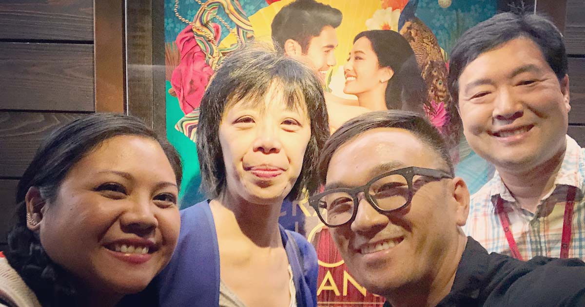 Toan Lam and friends at a screening of "Crazy Rich Asians'